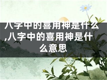 八字中的喜用神是什么,八字中的喜用神是什么意思