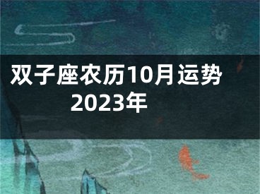 双子座农历10月运势2023年