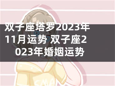 双子座塔罗2023年11月运势 双子座2023年婚姻运势