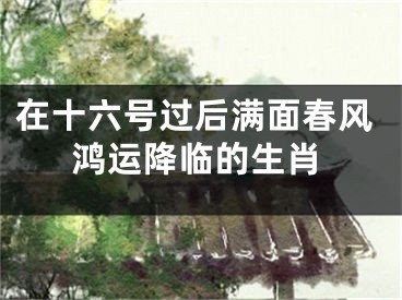 在十六号过后满面春风鸿运降临的生肖
