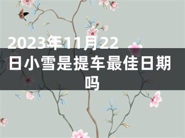 2023年11月22日小雪是提车最佳日期吗
