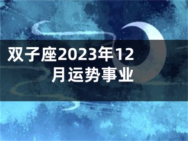 双子座2023年12月运势事业