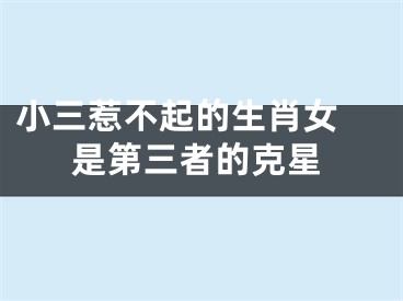 小三惹不起的生肖女 是第三者的克星