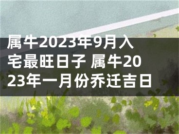 属牛2023年9月入宅最旺日子 属牛2023年一月份乔迁吉日
