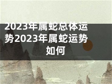 2023年属蛇总体运势2023年属蛇运势如何