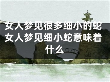 女人梦见很多细小的蛇女人梦见细小蛇意味着什么