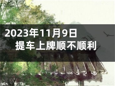 2023年11月9日提车上牌顺不顺利