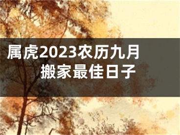 属虎2023农历九月搬家最佳日子