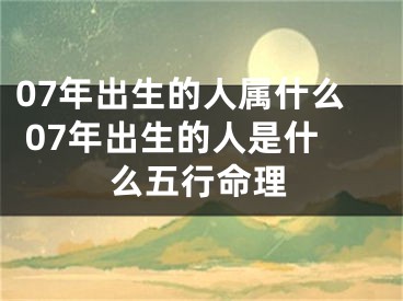 07年出生的人属什么 07年出生的人是什么五行命理