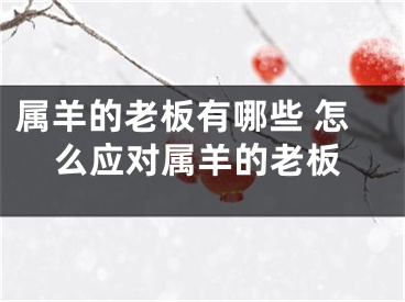 属羊的老板有哪些 怎么应对属羊的老板