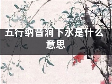 五行纳音涧下水是什么意思