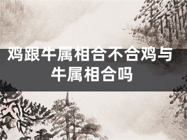鸡跟牛属相合不合鸡与牛属相合吗