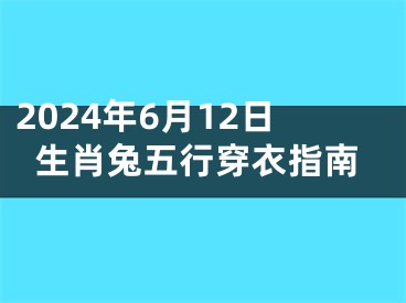 2024年6月12日生肖兔五行穿衣指南
