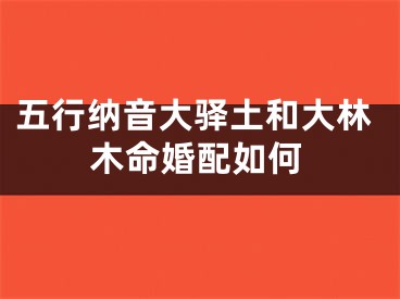 五行纳音大驿土和大林木命婚配如何