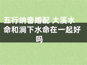 五行纳音婚配 大溪水命和涧下水命在一起好吗 