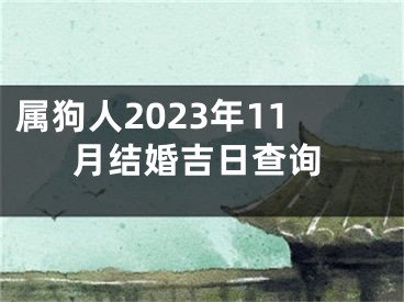 属狗人2023年11月结婚吉日查询