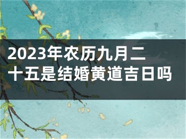 2023年农历九月二十五是结婚黄道吉日吗