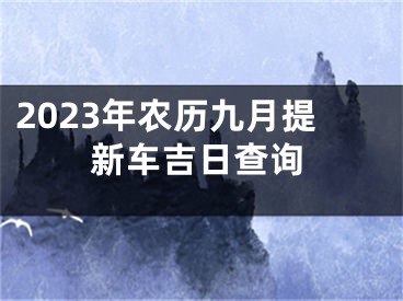 2023年农历九月提新车吉日查询