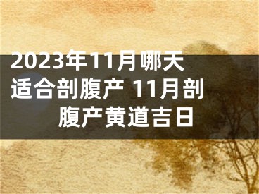 2023年11月哪天适合剖腹产 11月剖腹产黄道吉日