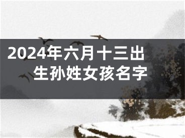 2024年六月十三出生孙姓女孩名字