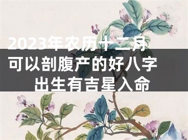 2023年农历十二月可以剖腹产的好八字 出生有吉星入命