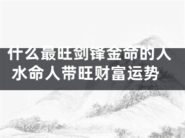 什么最旺剑锋金命的人 水命人带旺财富运势