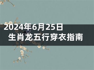 2024年6月25日生肖龙五行穿衣指南
