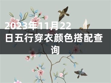 2023年11月22日五行穿衣颜色搭配查询