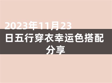 2023年11月23日五行穿衣幸运色搭配分享