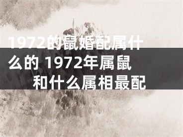 1972的鼠婚配属什么的 1972年属鼠和什么属相最配