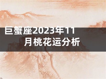 巨蟹座2023年11月桃花运分析
