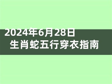 2024年6月28日生肖蛇五行穿衣指南