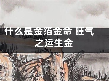 什么是金箔金命 旺气之运生金