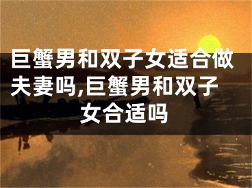 巨蟹男和双子女适合做夫妻吗,巨蟹男和双子女合适吗