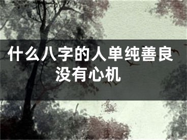 什么八字的人单纯善良 没有心机
