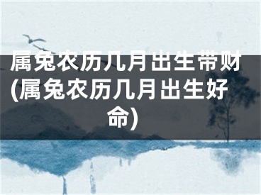 属兔农历几月出生带财(属兔农历几月出生好命)