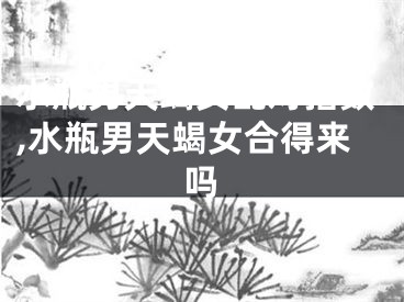 水瓶男天蝎女配对指数,水瓶男天蝎女合得来吗