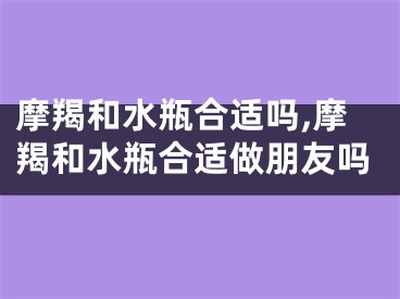 摩羯和水瓶合适吗,摩羯和水瓶合适做朋友吗