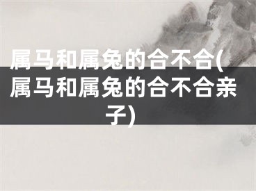 属马和属兔的合不合(属马和属兔的合不合亲子)