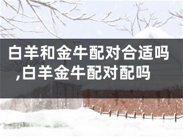 白羊和金牛配对合适吗,白羊金牛配对配吗