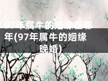 97年属牛的姻缘在哪年(97年属牛的姻缘晚婚)