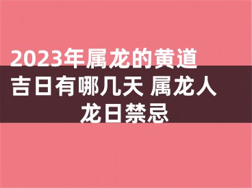 2023年属龙的黄道吉日有哪几天 属龙人龙日禁忌